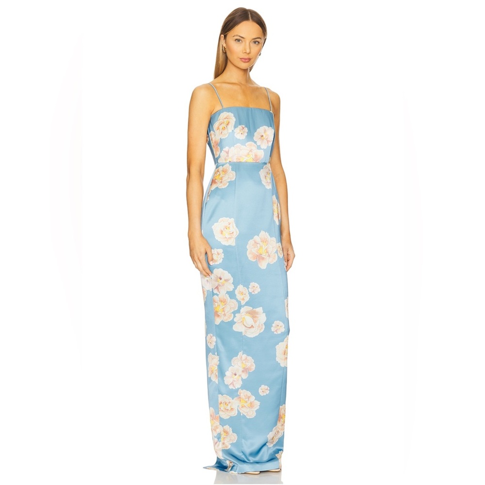 SAU LEE Sofia Dress in Blue Floral - Picture 3 of 7